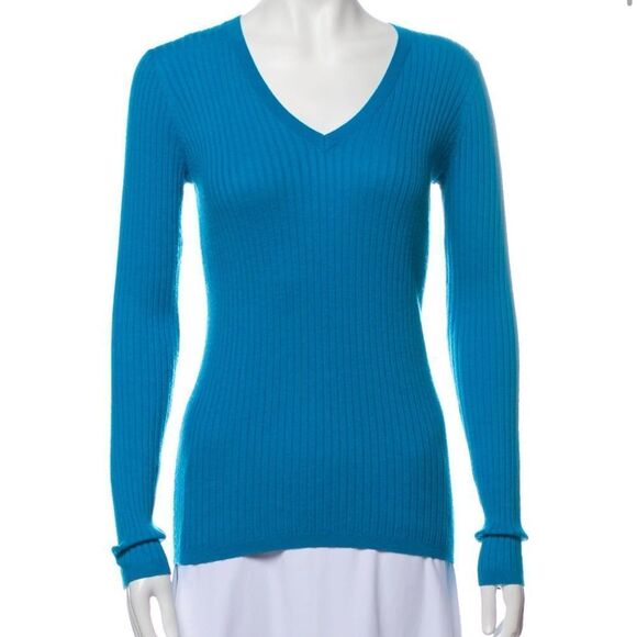 VINCE V- Neck Sweater aqua - Picture 1 of 7